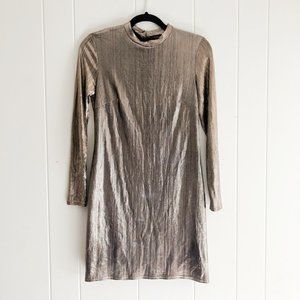 Atmosphere Metallic Gold Mini Cocktail Party Dress